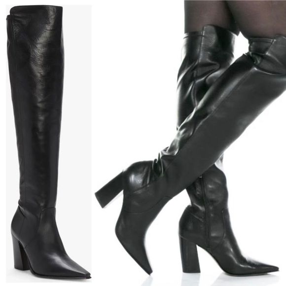 Vince Camuto Shoes - NWT VINCE CAMUTO DEMERRI OVER THE KNEE BLACK BOOTS SEXY LEATHER POINTED …